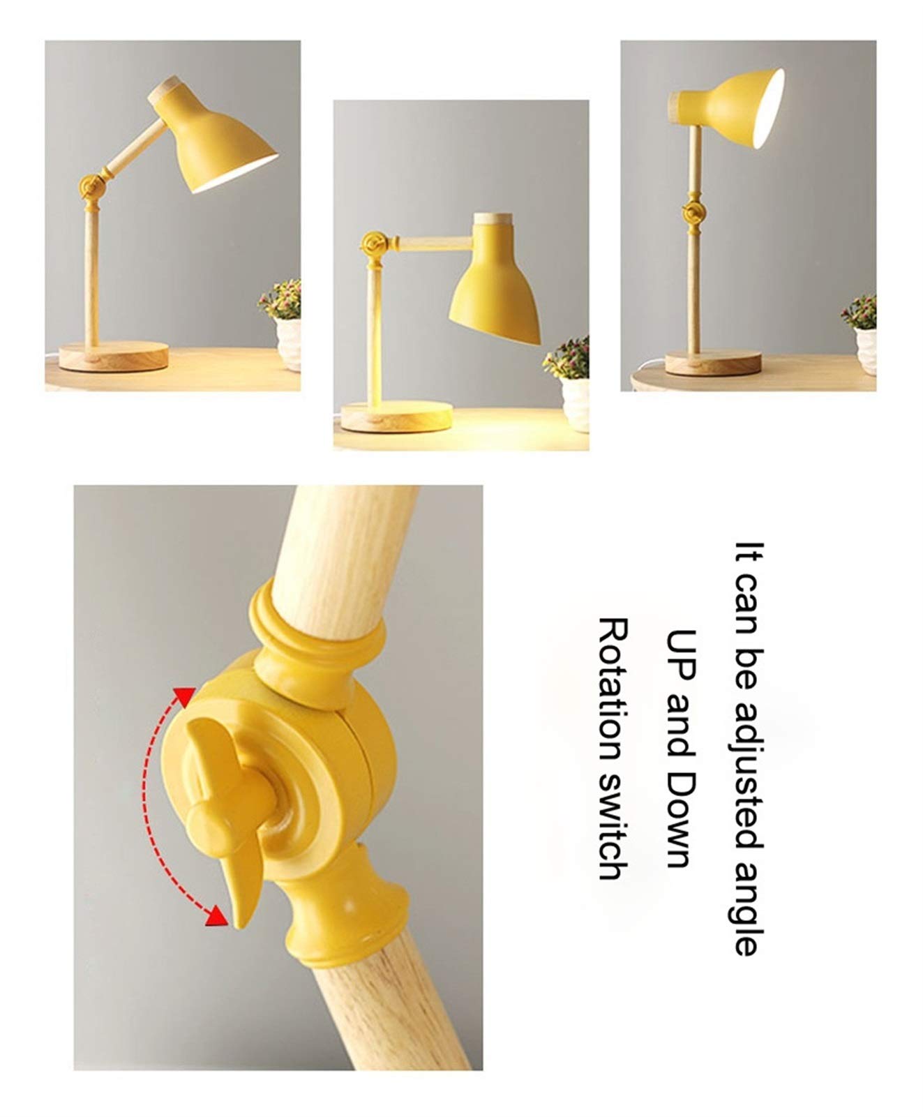 Amazon.co.jp : ZHUSHI 現代の無垢木製電気スタンド180度回転眼保護LED