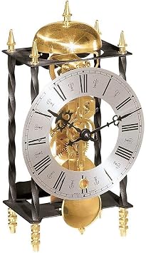 Store Galahad II Mechanical Mantel Clock #22734000701 by Hermle - Skeleton Antique Iron Table Clock with Chimes