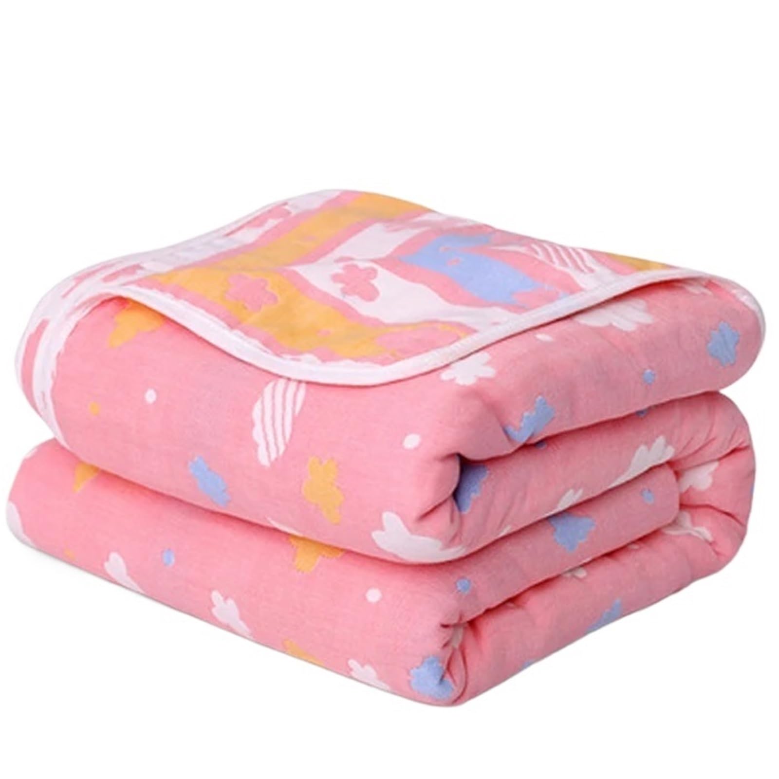 HKSDKABOP Muslin Throw Blanket, 6-Layer Cotton Chiffon, Multiple Sizes(Color2,180x200cm 1pc)