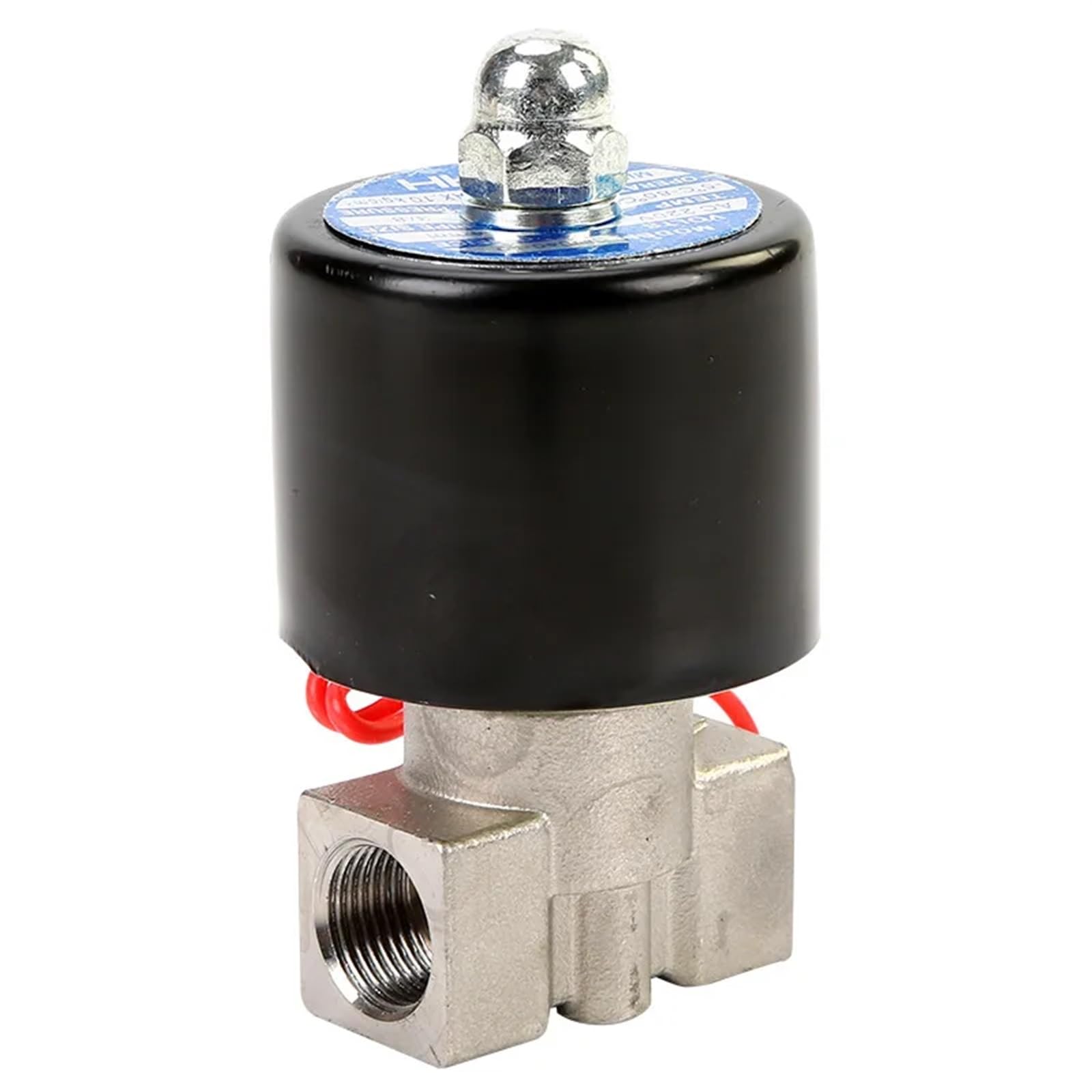HDPHCRIUN Solenoid valve 3/8 Stainless Steel Normally Closed Valve 24V(NPT-24VDC-VITON-SEAL)