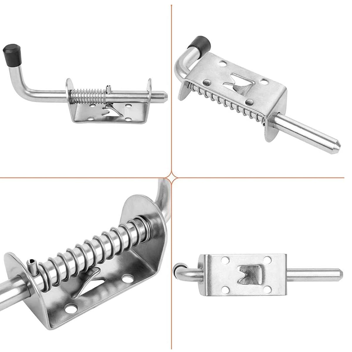 Loquet à Ressorts Loquet à Ressort En Fer Galvanisé Serrure De Porte Abri De Jardin Boulon A Ressort Robust Targette A Ressort Verrou Porte De Garage Pour Porte De Fourgon Grange Remorque