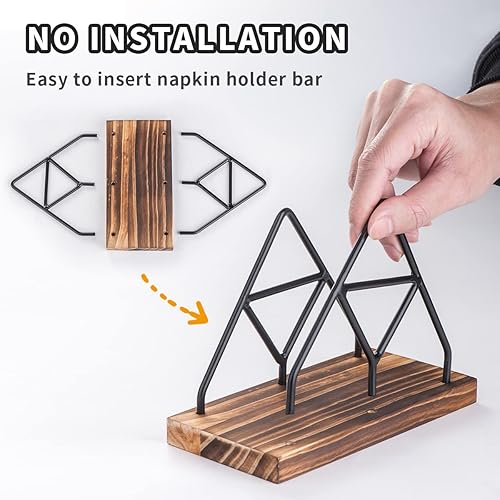 Miniatura 3 de Servilletero para mesa, dispensador de servilletas con alambre de metal negro para decoración moderna de granja, decoración de restaurante y cocina