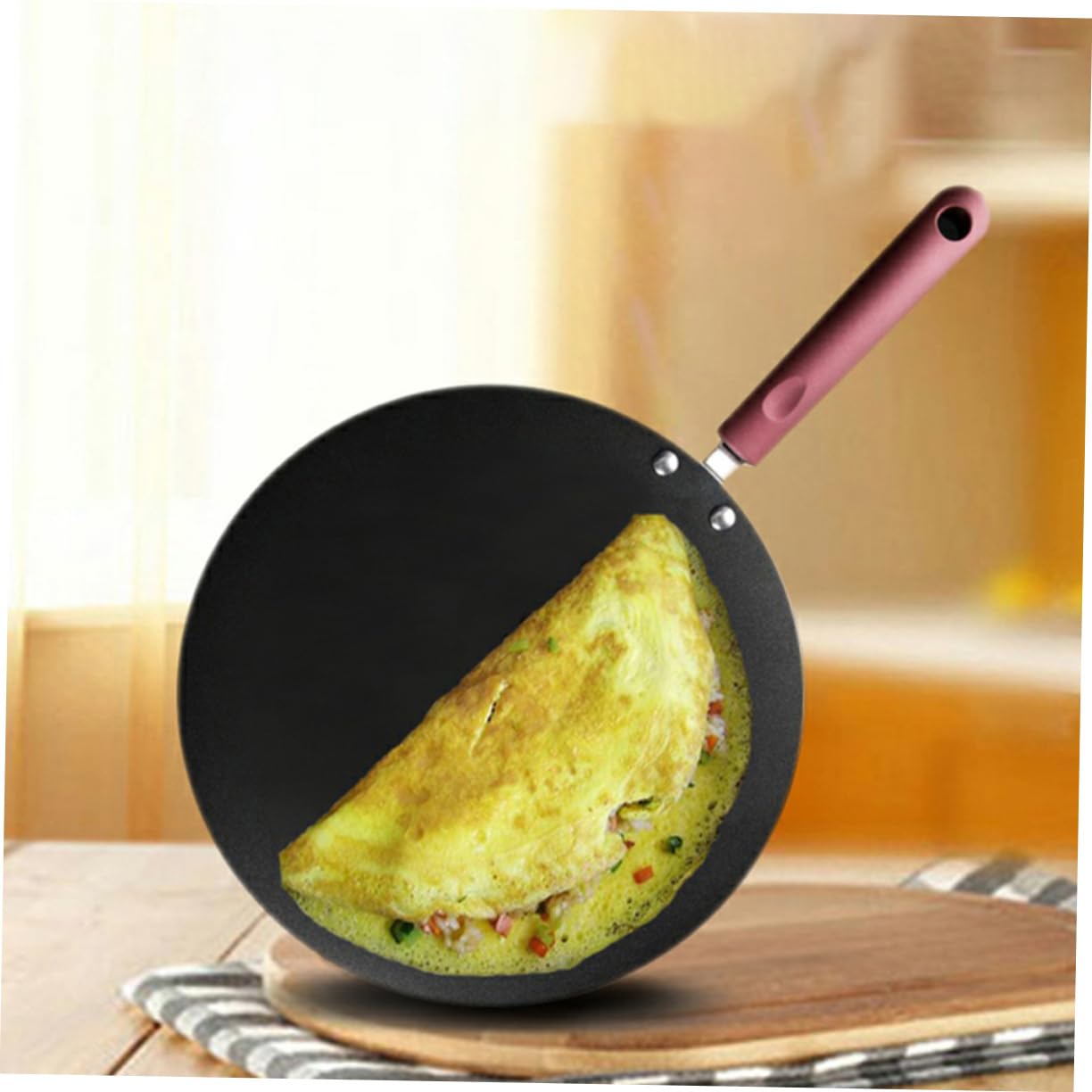 FUNOMOCYA Non Stick Frying Pan for Cooking Pancakes Pizza Versatile Kitchen Cooking Pan Compatible with Gas Induction Stoves Easy Clean Design for Home Chefs
