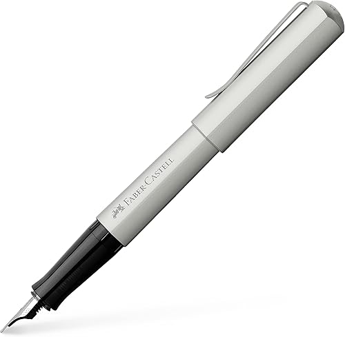 Faber-Castell Hexo 150591 - Pluma estilográfica (1 unidad), color plateado mate
