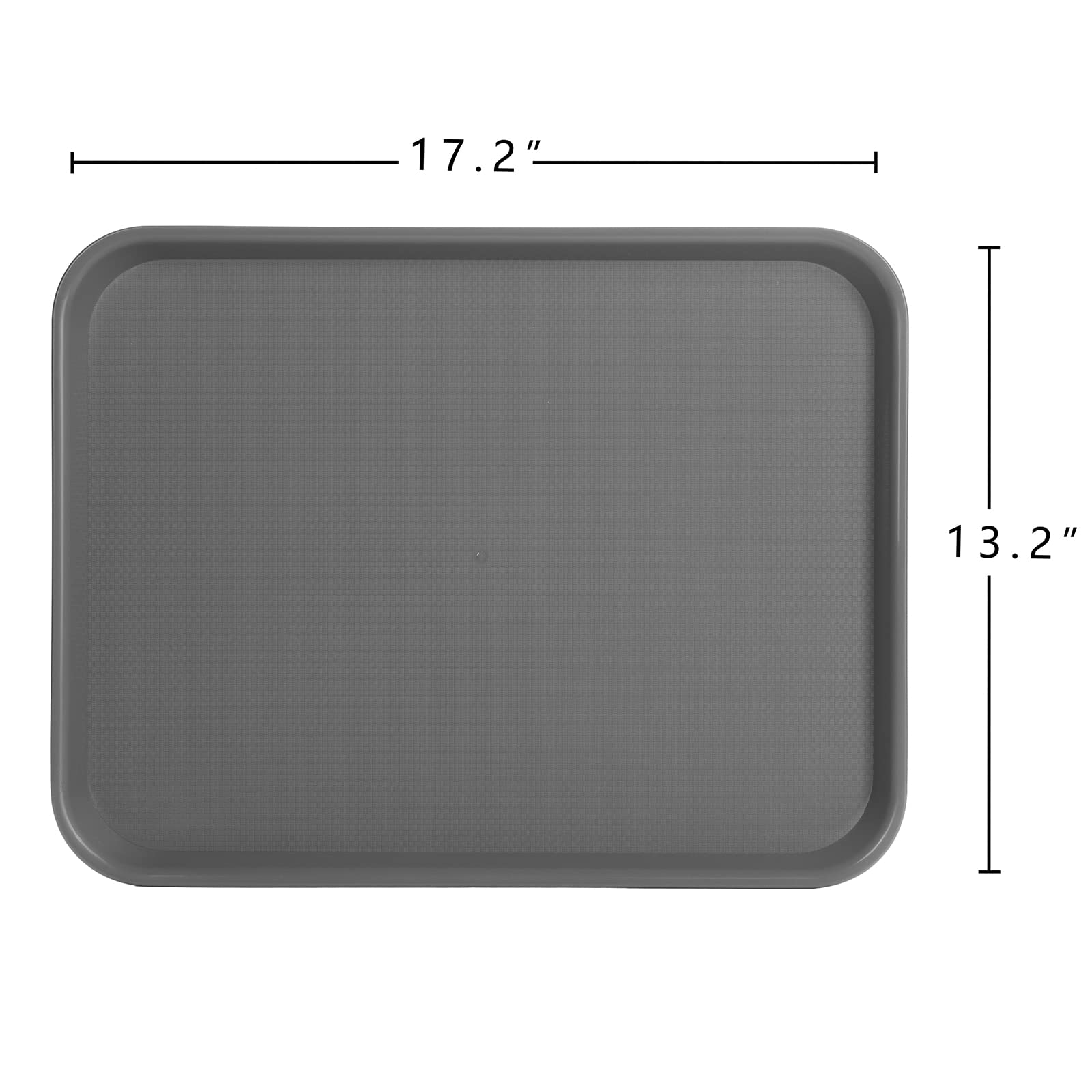 Aebeky Bandejas de plástico para cafetería, bandejas de comida rápida, 13 x 17 pulgadas, juego de 6 (gris)