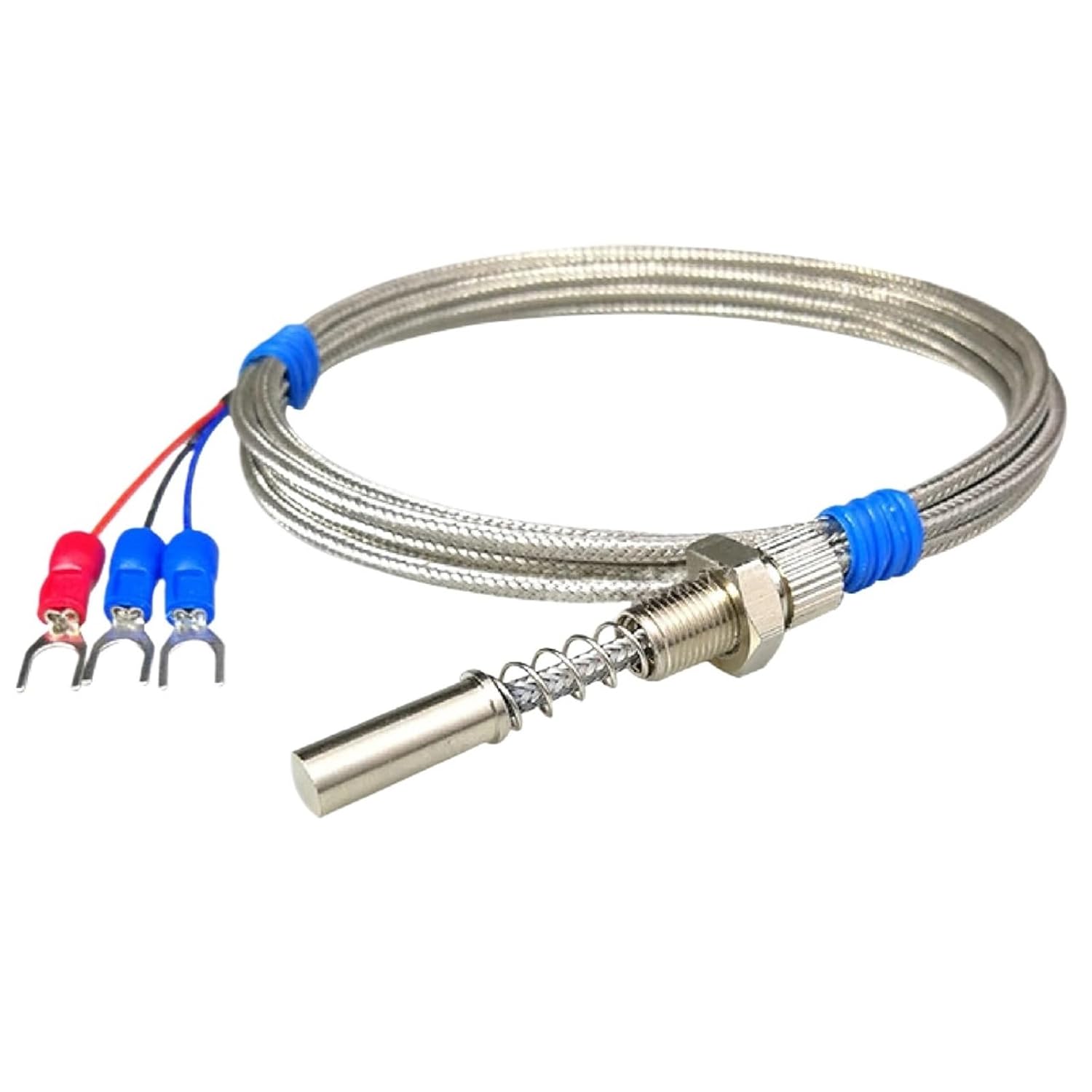 WZPM-201 Industrial Pt100 Temperature Probe 3 Wire M8 Thread 1–5m Cable -50-420°C High Temp / -50-200°C Waterproof(Waterproof-1m)