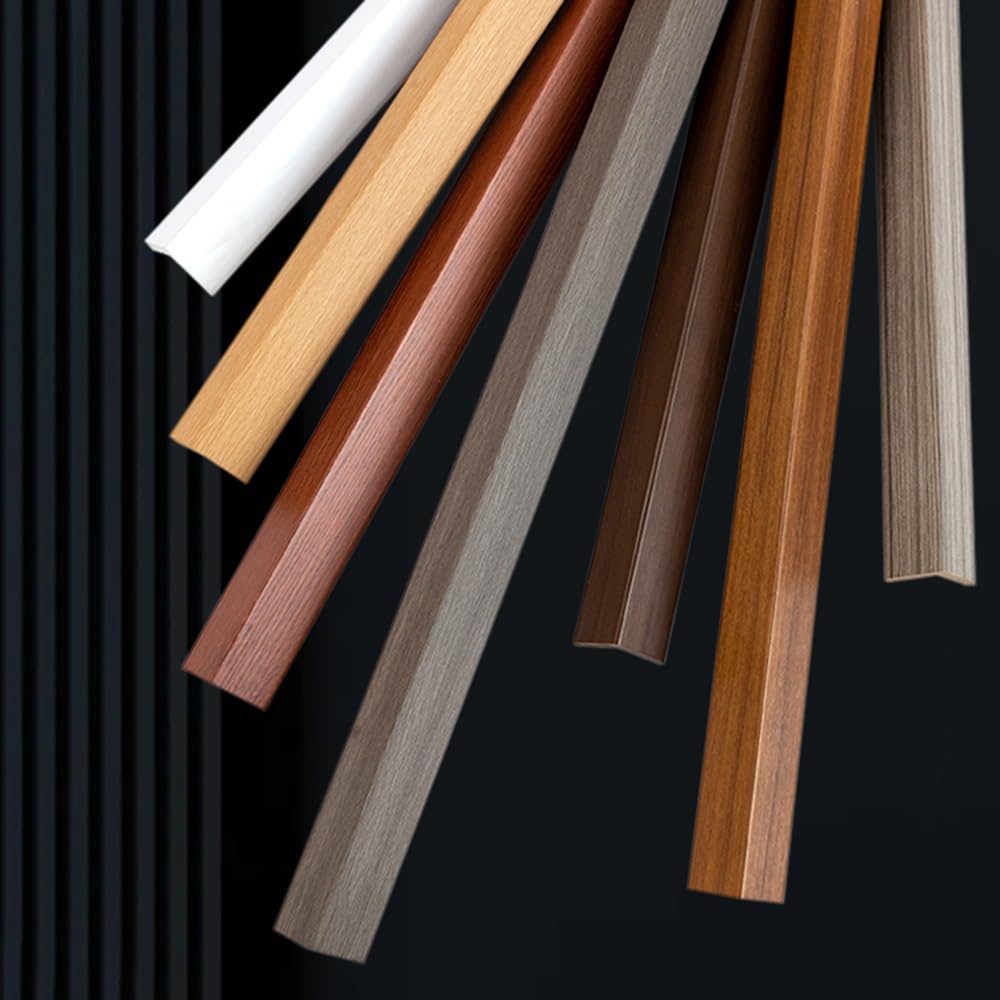 Protectores De Esquinas De Madera En L 80/100/120 Cm Protector De Esquinas De Pared Tira De Borde para Puertas Ventanas Gabinetes Borde De Baldosa(Cappuccino,120cm)