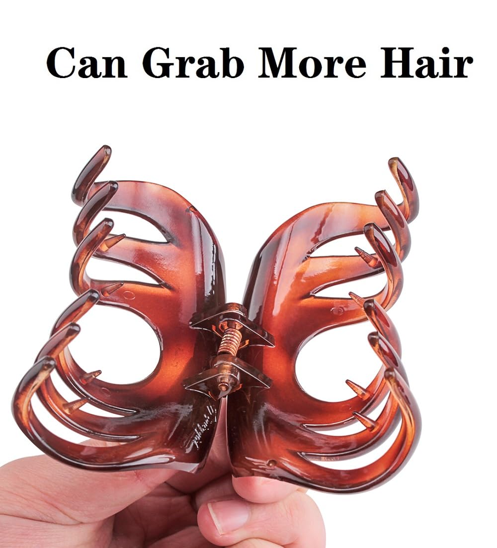 Premium Hair Claw Clips For Thick Hair, Strong Holding Power Claw Hair Clamps Delicate Hair Grip for Women and Girls (Amber - 1 pcs) - Image 6