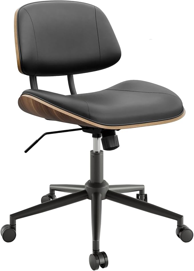 Silla de Oficina Sin Apoyabrazos Ergonomica Giratoria Negra miniatura 8