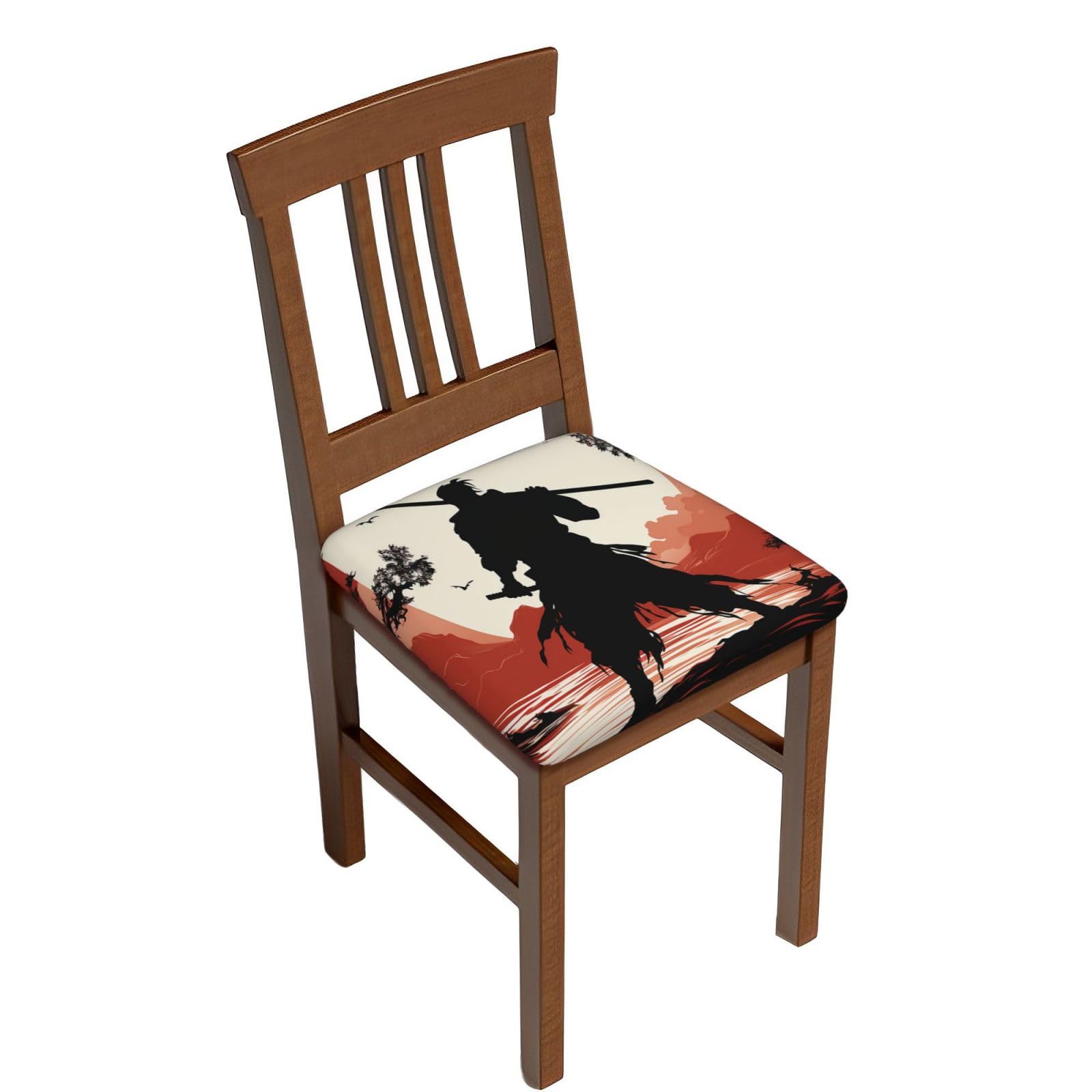 Fodpand Four Pieces Samurai Square Stool Covers Stretch Removable Square Bar Stool Seat Covers Washable Dustproof Stool Cushion Slipcover Soft Milk Silk Bar Chair Covers With Band