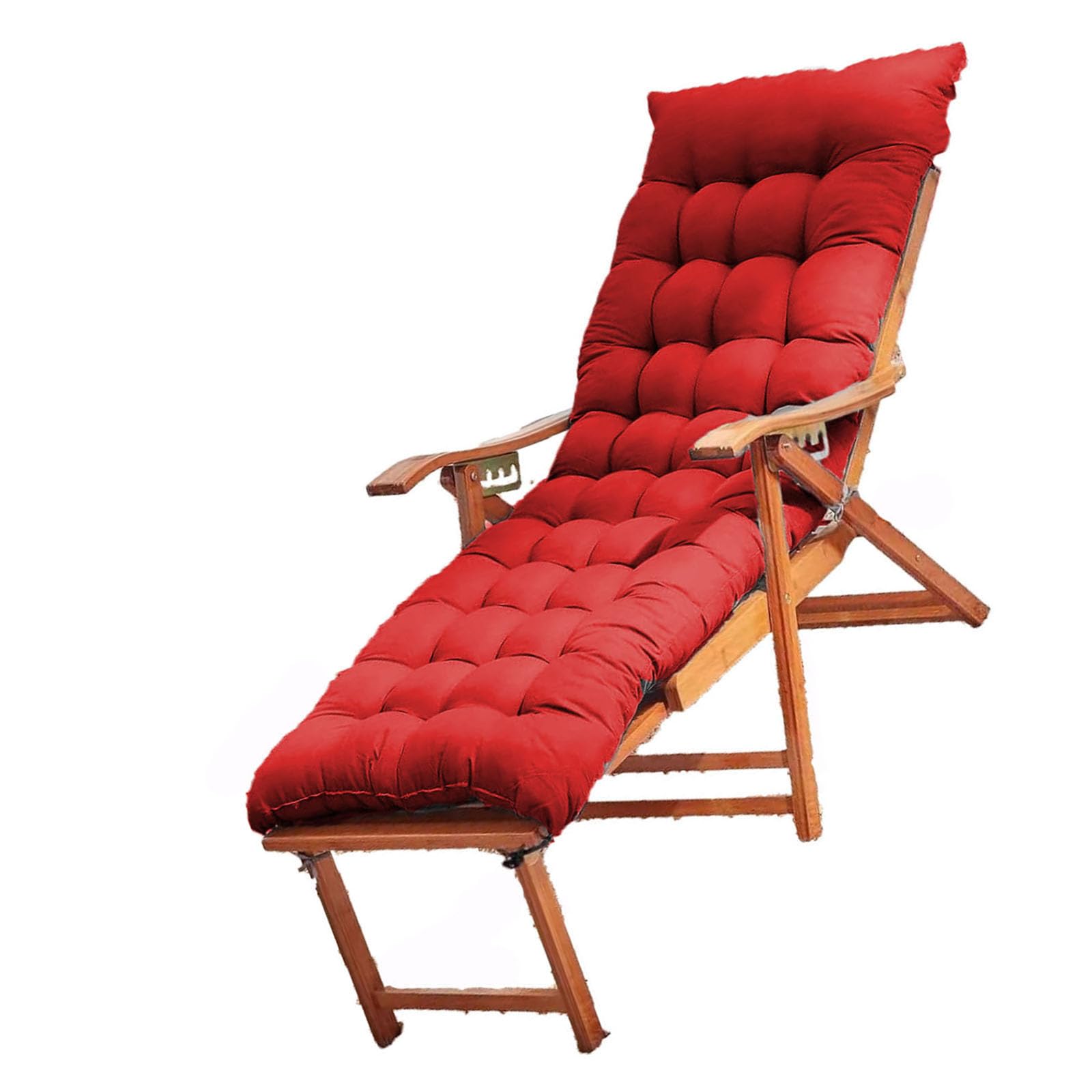 VisLarsc Rocking Chair Cushion Pads Garden Recliner Chair Cushion with Anti-slip Soft Sunlounger Cushion with Tie Rocking Chair Cushion for Indoor& Outdoor (Red,160 * 40)