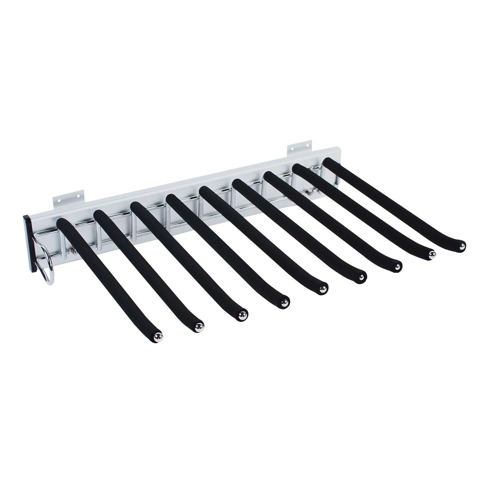 wruoiweods Pants Rack Pull-Out Trousers Rack 9 Arms Pants Hanger Bars for Wardrobe Organizer Left Side Black
