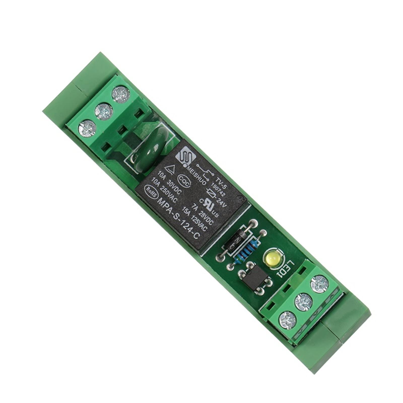 Placa de relé 1 canal, carril Din, 5V, 12V, 24V, 48V, 110V, 230V, módulo con interfaz, electromagnético NPN PNP(FY-T731-48VACDC)