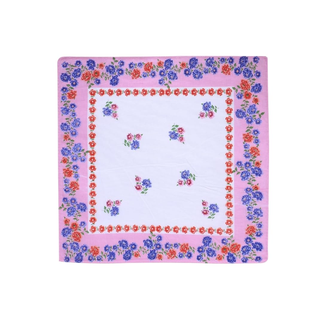 Handkerchiefs | Soft Cotton Hankies for Woman | Hankies for Girls | White Border Ladies Hanky | Skin Care Hanky for Girls | Set of 6 | Multicolor-image-35