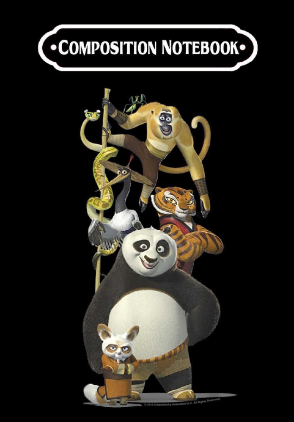 Composition Notebook: Kungg Fu Panda Po And The Furious Five Portrait, Journal 6 x 9, 100 Page Blank Lined Paperback Journal/Notebook