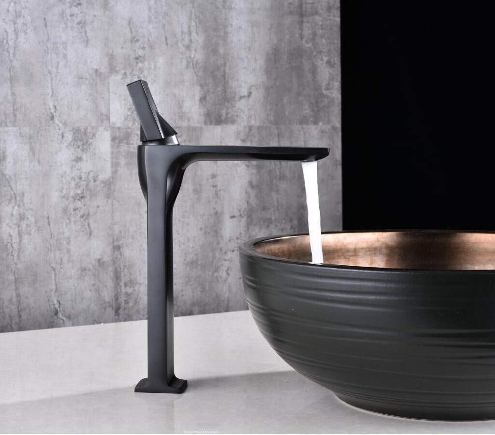 Zqfhsx Black Oil Brushed T Retro White Brass Bathroom Sink Faucet Faucet, Single Handle Swivel Spout Kitchen Deck Vessel Mixer Taps, Basin Faucets Ro