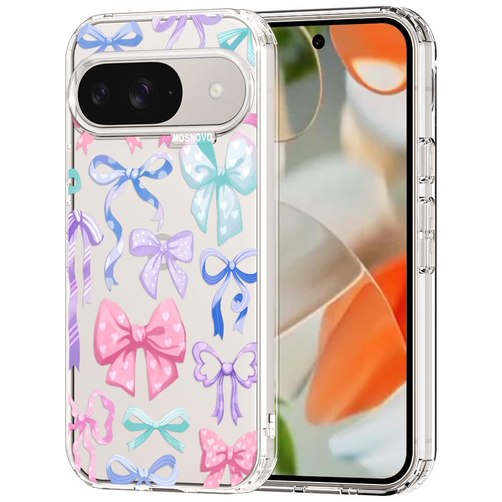 MOSNOVO Case for Google Pixel 9 & Pixel 9 Pro, [Buffertech 6.6ft Military-Grade Drop Protection] [Anti Peel Off Tech] Clear TPU Bumper Phone Case Cover Design - Great Wave — view 140