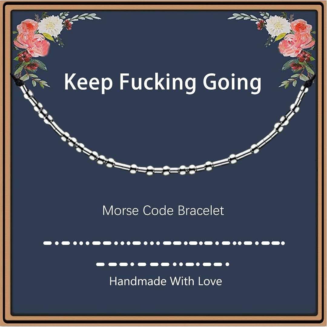 morniface Morse Code Bracelets for Women, Inspirational Gifts Jewelry Girls Birthday Graduation Gifts for Her Best Friends