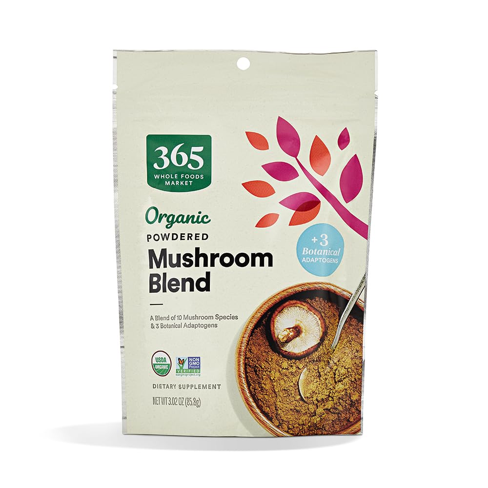 365 by Whole Foods Market Suplemento em pó de blend de cogumelos orgânicos, 84 g
