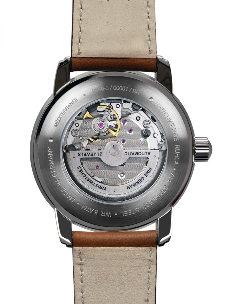 Zeppelin 9666-3 Mediterranée Herrenuhr Automatik Open Heart mit braunem Lederband