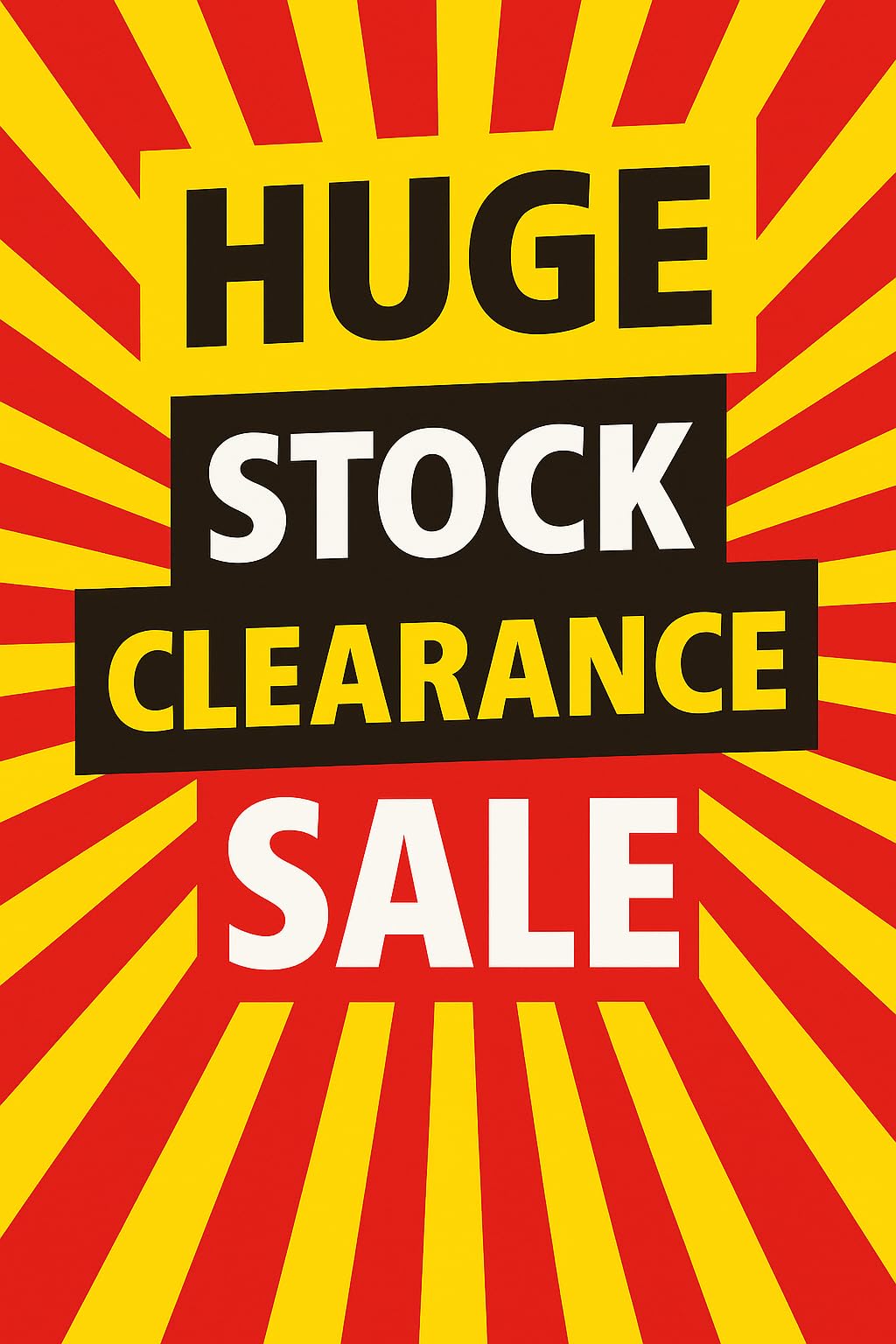 2x Huge Stock C Sale | High Visibility Promotional Poster | Durable, Easy to Hang – For Shops, Boutiques, Pop-Ups (59.4 x 84.1cm) — image 1