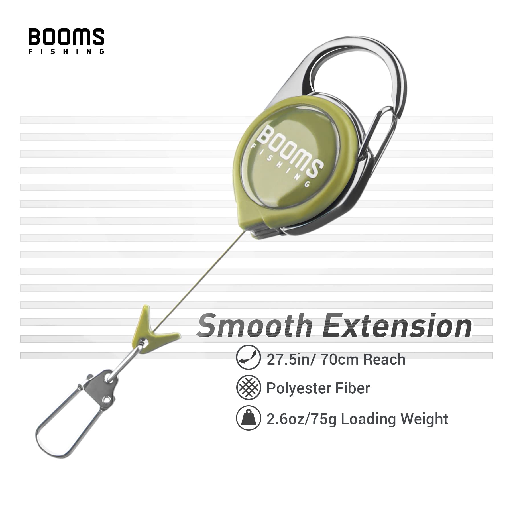 Booms Fishing RG1 Fly Fishing Zinger Retractor 3 pcs