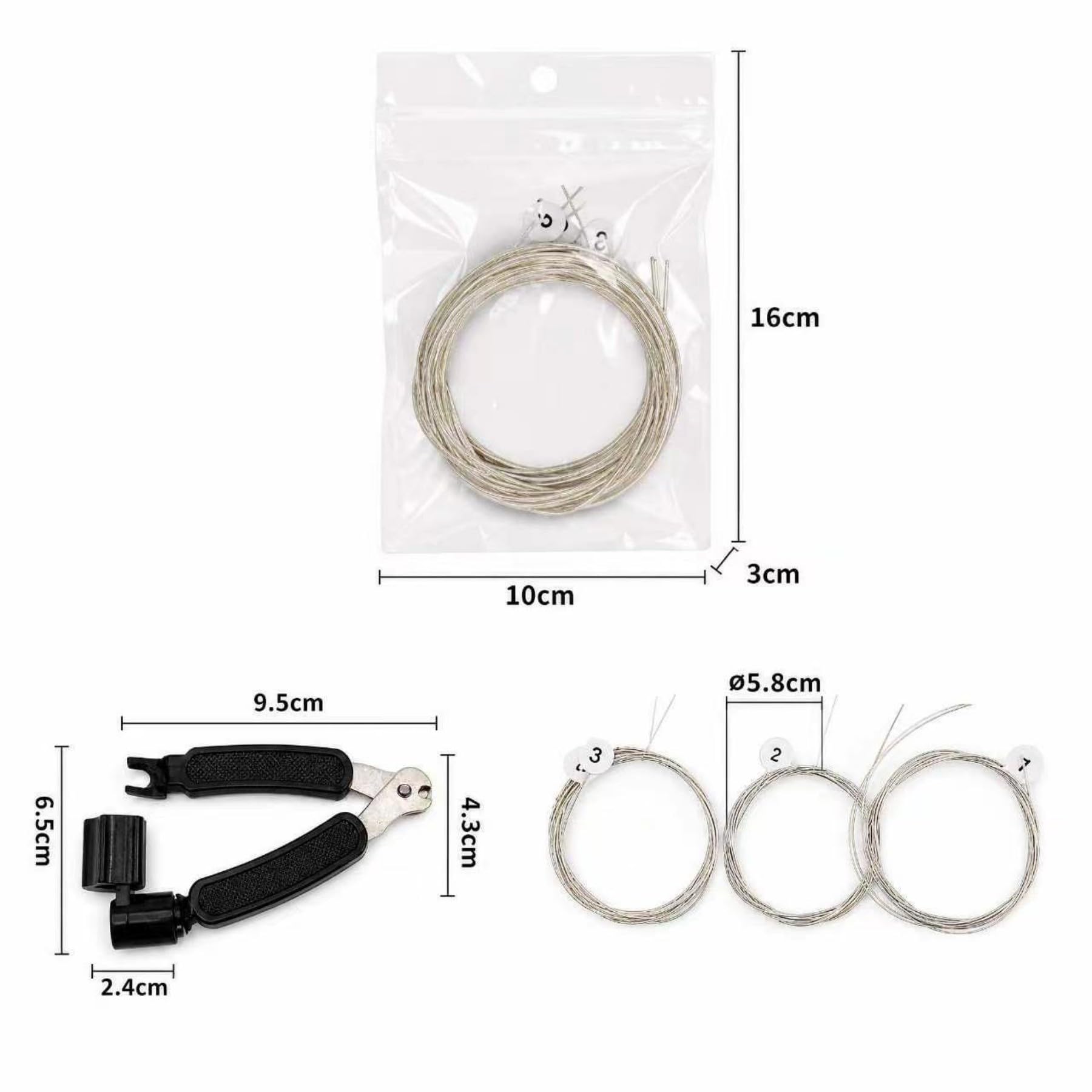 2 set di corde in nylon per chitarra classica + cambio corde 3 in 1