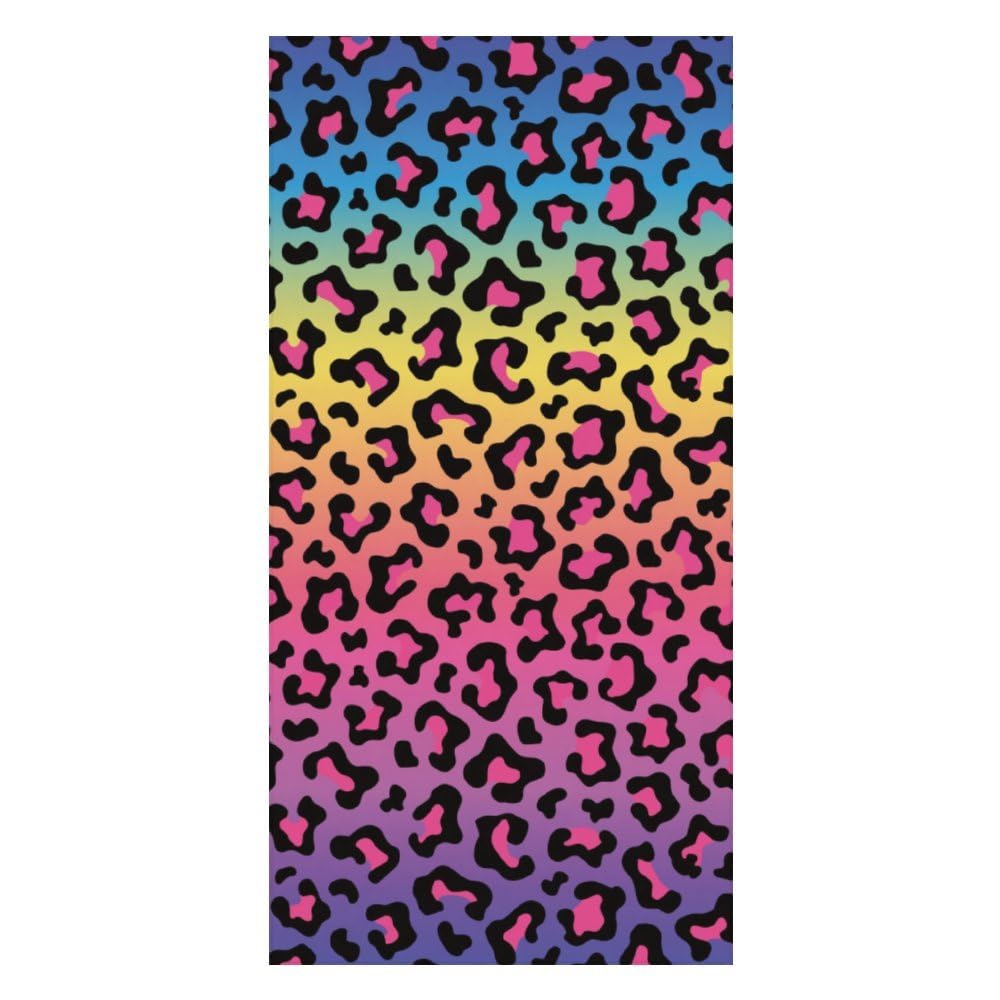 Amasnay Neon Rainbow Leopard Microfiber Beach Towel Sand Free Towels Quick Dry Super Absorbent Oversized Large Lightweight Towels for Travel Sports