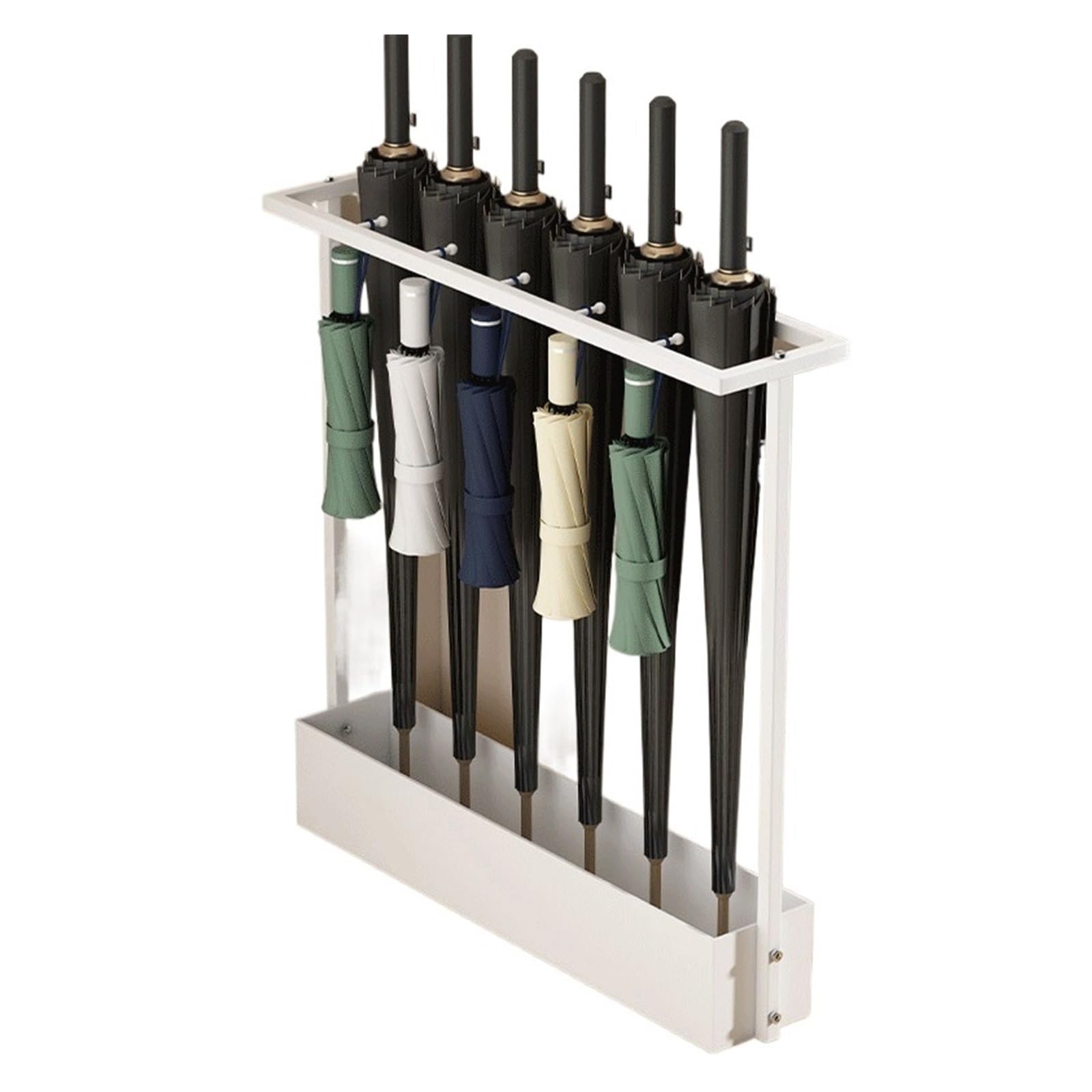 Z4T8M2K6G5 Umbrella Holder Large-capacity Umbrella Stand, Storage Rack, Long-handled(White)