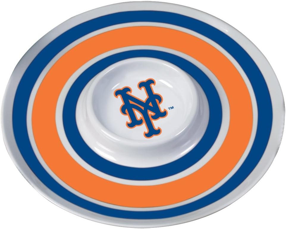 MLB New York Mets 14-Inch Melamine Chip and Dip