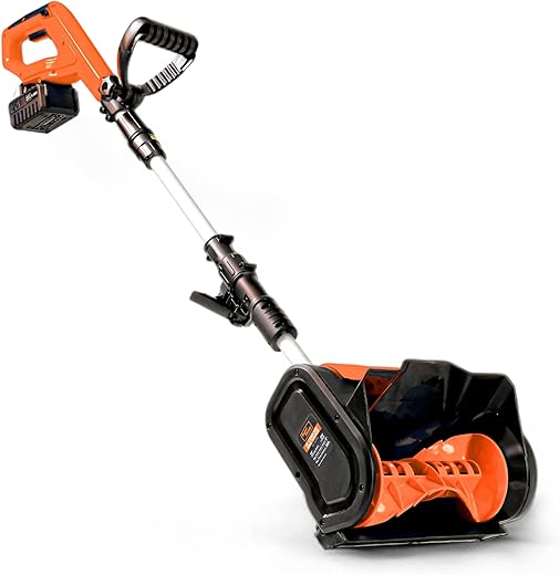 SuperHandy Cordless Snow Shovel, 20V 4Ah Electric Snow Thrower - Lightweight, 10"x5" Clearing Path, 25 ft Throwing Distance, 300 lbs/Min Snow Capacity (2024)