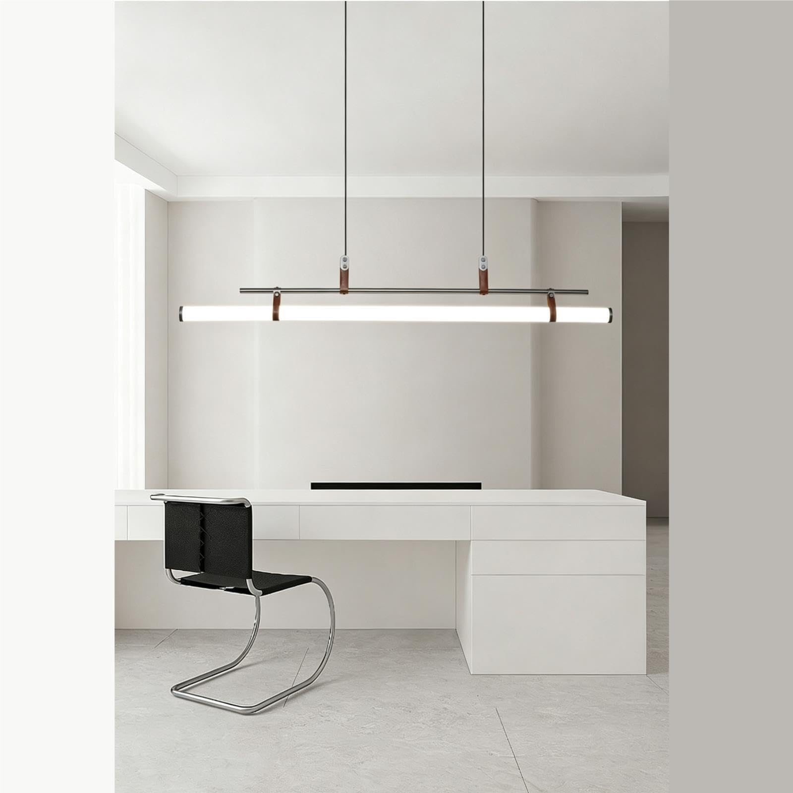 Lámpara Colgante Metálica Con Varilla Larga Estilo Industrial Moderno