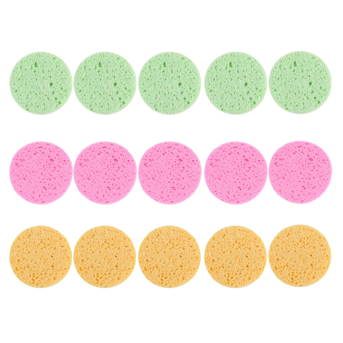SHERCHPRY 15Pcs Rounded Makeup for Face Cleaning Cosmetics Applicators Soft Sponge for Easy Makeup Application Portable Suitable for Home Salon Use