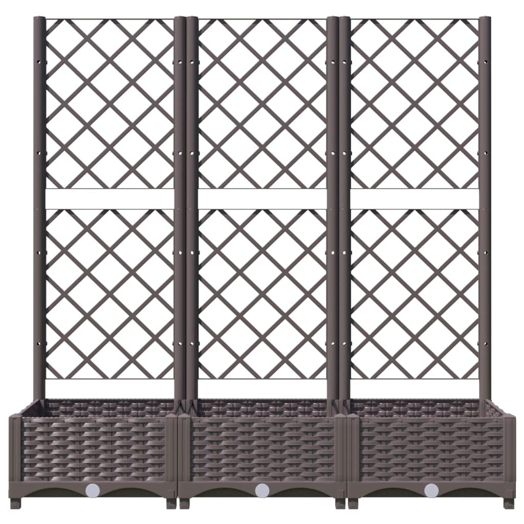 Générique Blumenkasten mit Rankgitter braun 120 x 40 x 121,5 cm PP | Für Kletterpflanzen, Verwendung im Freien, allgemeines Becken, Halterung für Tomaten, Erbsen, Rosen