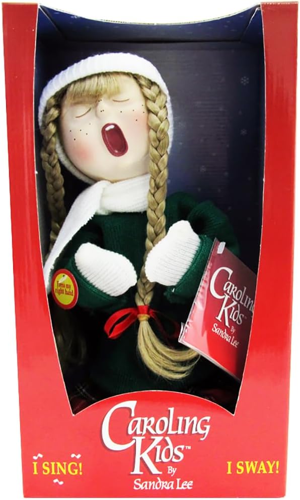 Liberty Imports Vintage 1985 Caroling Kids by Sandra Lee 13" Animated Holiday Christmas Xmas Doll - Sing & Sway Christmas Carol Songs #90153