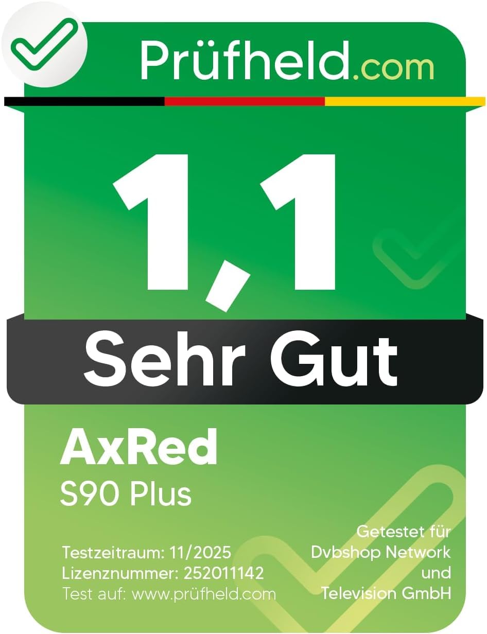 [ Test MOLTO BUONO, Note 1.1 *] AXRED S90 Plus HD ricevitore satellitare + cavo satellitare, con funzione di registrazione, compatibile HD, ricevitore satellitare digitale per parabola satellitare