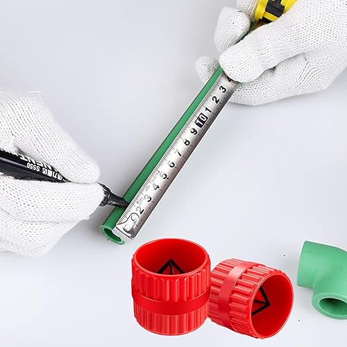 Miniatura 6 de 2 Piezas de escariador interno-externo rojo para tubos y tubos, herramienta de chaflán para tubos de PVC/PPR/Cobre/Latón/Aluminio