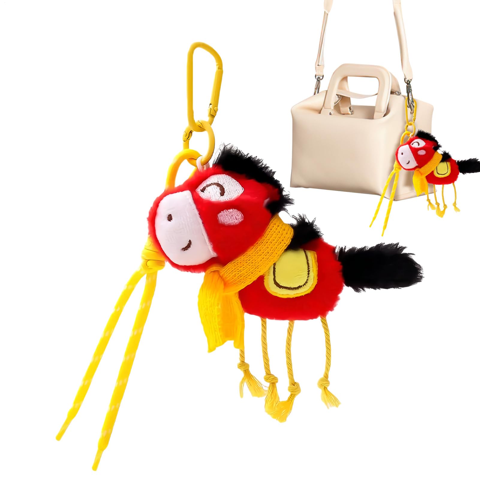 Colgante De Caballo Colgante Llavero Animal Año Nuevo | Llavero De Peluche Para Niños y Niñas y Cumpleaños Mochila Bolso y Cartera
