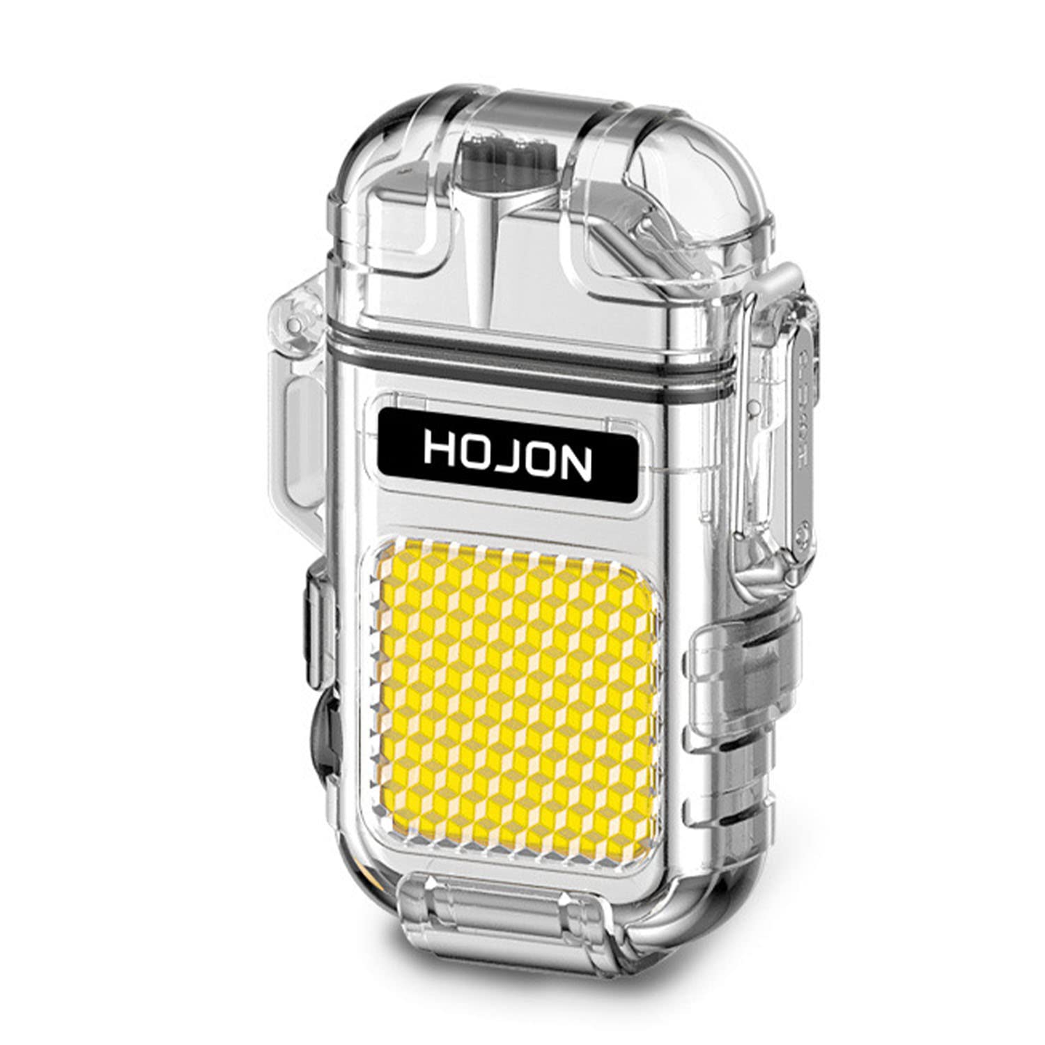 Briquet Électrique Coque Transparente Étanche Double Arc COB Lumière Portable USB Rechargeable sans Flamme Extérieur Coupe-Vent Briquet avec Lanière Boîte-Cadeau