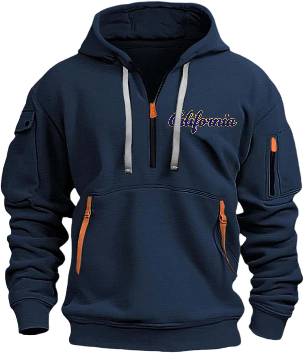 Men'S Fashion Hoodies & Sweatshirts Long Sleeve Print Hooded Sweatshirts Loose Fit Clothes With Pocket For Walking Outdoor