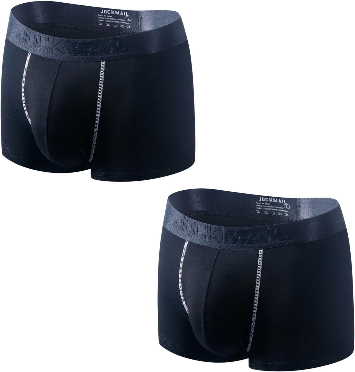 JOCKMAIL Men's Underwear Boxer Briefs Soft Breathable Modal Underwear for Men Sports 2 Pack