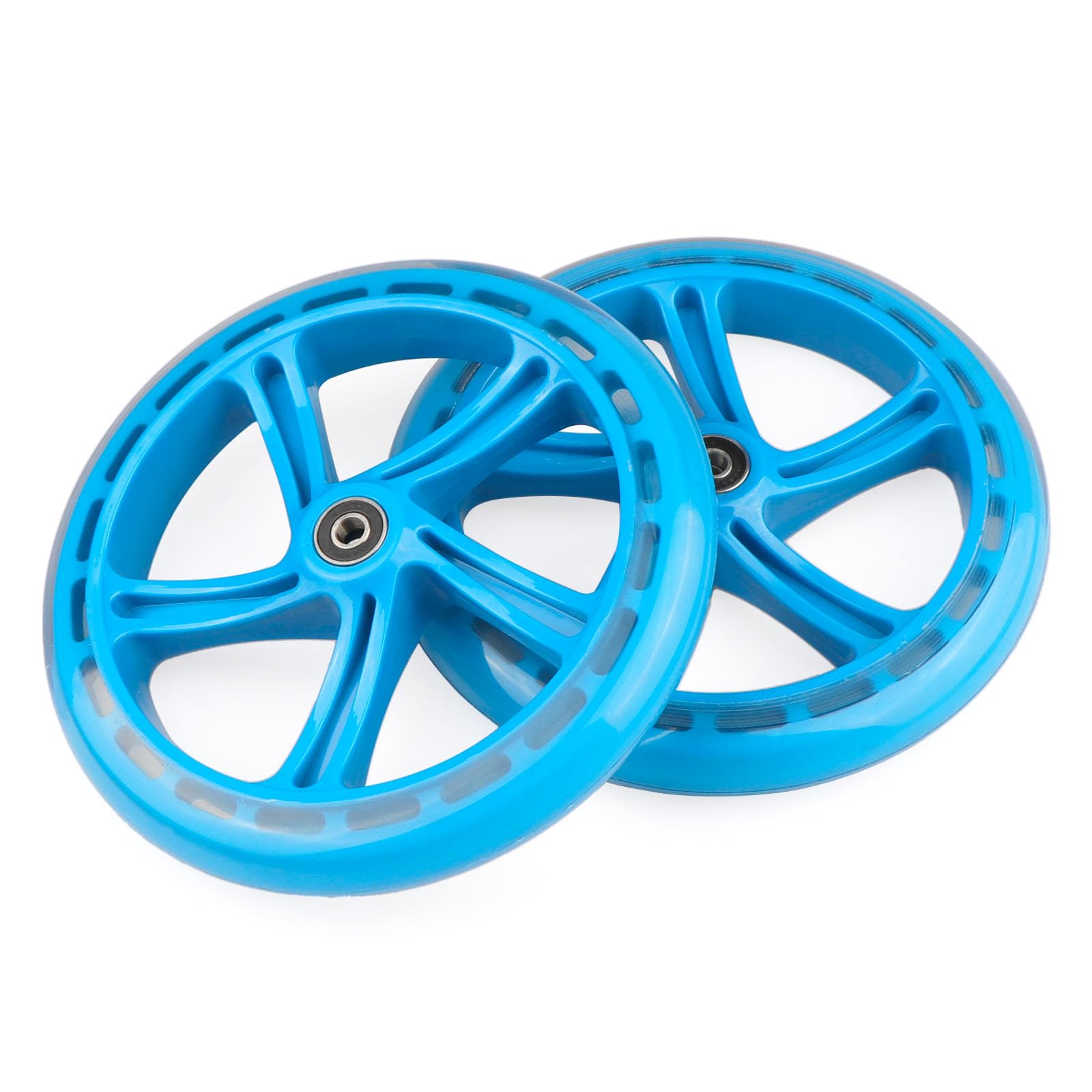 Lot de 2 roues de rechange pour trottinette Razor A5 - En polyuréthane - 200 mm - Pour enfant et adulte - Bleu