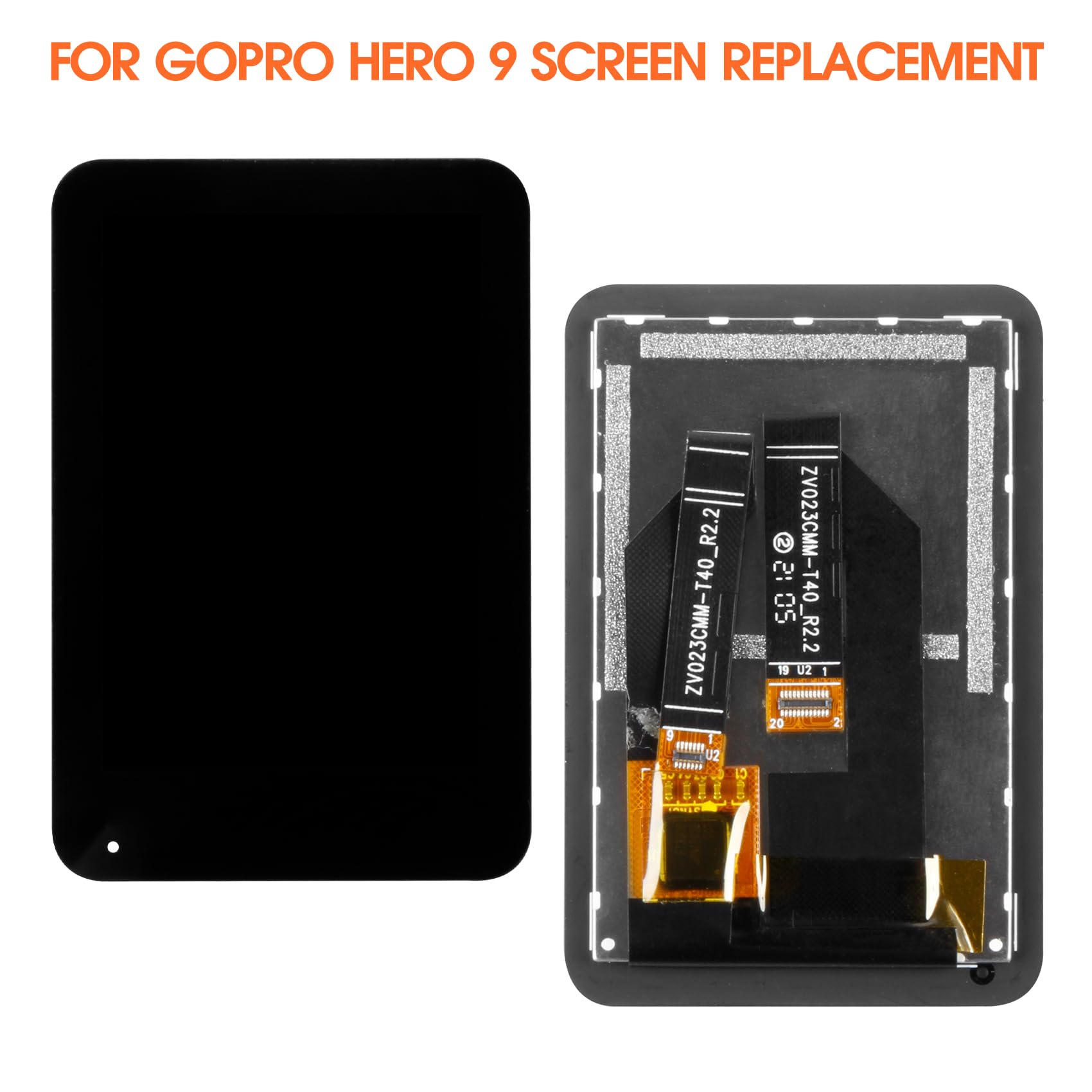 Pantalla LCD para GoPro Hero 9/10/11/12 Display, Negro Sin Marco | Screen Replacement para GoPro Hero 9/10/11/12 Digitalizador Táctil Asamblea con Kit de Reparación