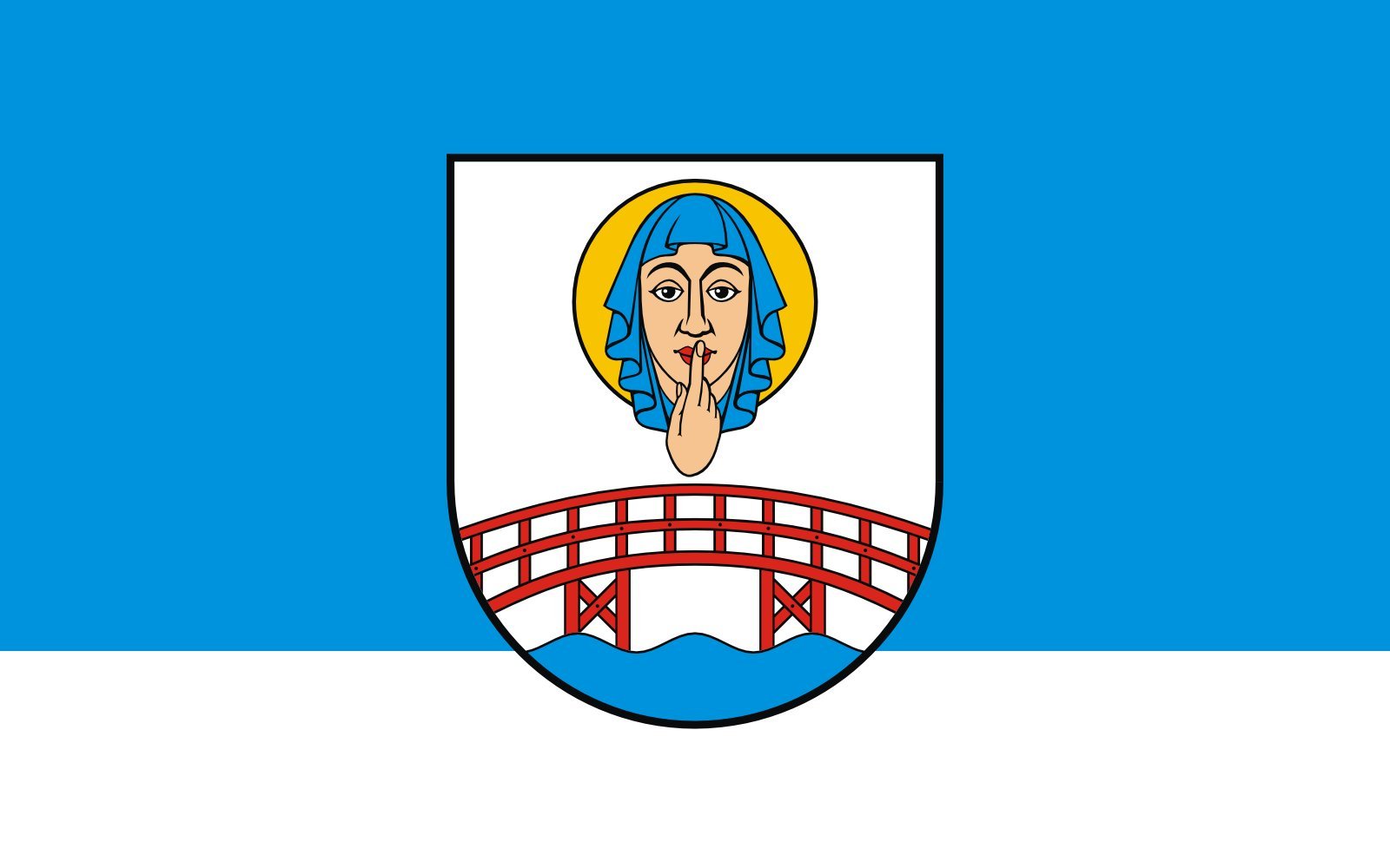 Drapeau Pomiechówek avec finitions premium pour institution et grand mât