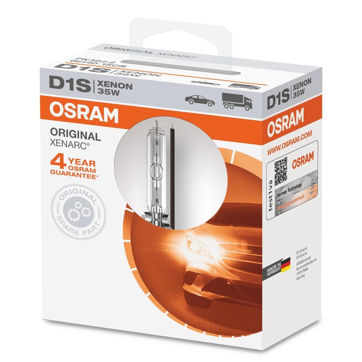 OSRAM D1S Xenon Lampe, Silber, Softcover Box