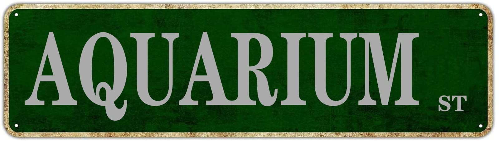 Aquarium St Retro Tin Signs Aluminum Metal Plaque Quotes Exit Home Kitchen Garden Non-Fade Pub Club Decor 4x16 Inch