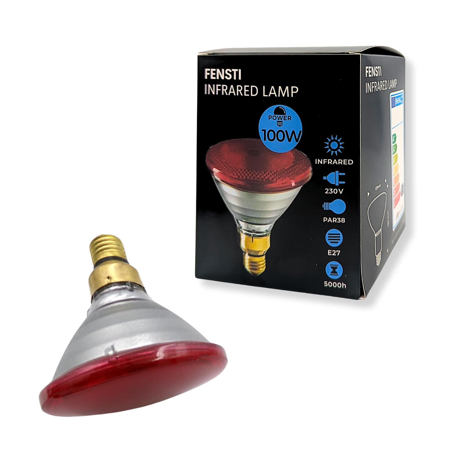 Lampe chauffante infrarouge E27 PAR38, 150 W, réglable, lumière rouge, pour poulaillers et chauffage des animaux, douille en céramique, construction résistante à la chaleur