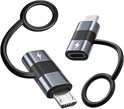 EKVUVKE Micro USB Type C 2-Pack, 5V = 2.1A Micro USB Type-C Converter, 10W Rapid Charging and 480Mbps Data Sync, Anti-Lost Design, Compatible with Micro USB Devices such as Type c Micro USB Xperia