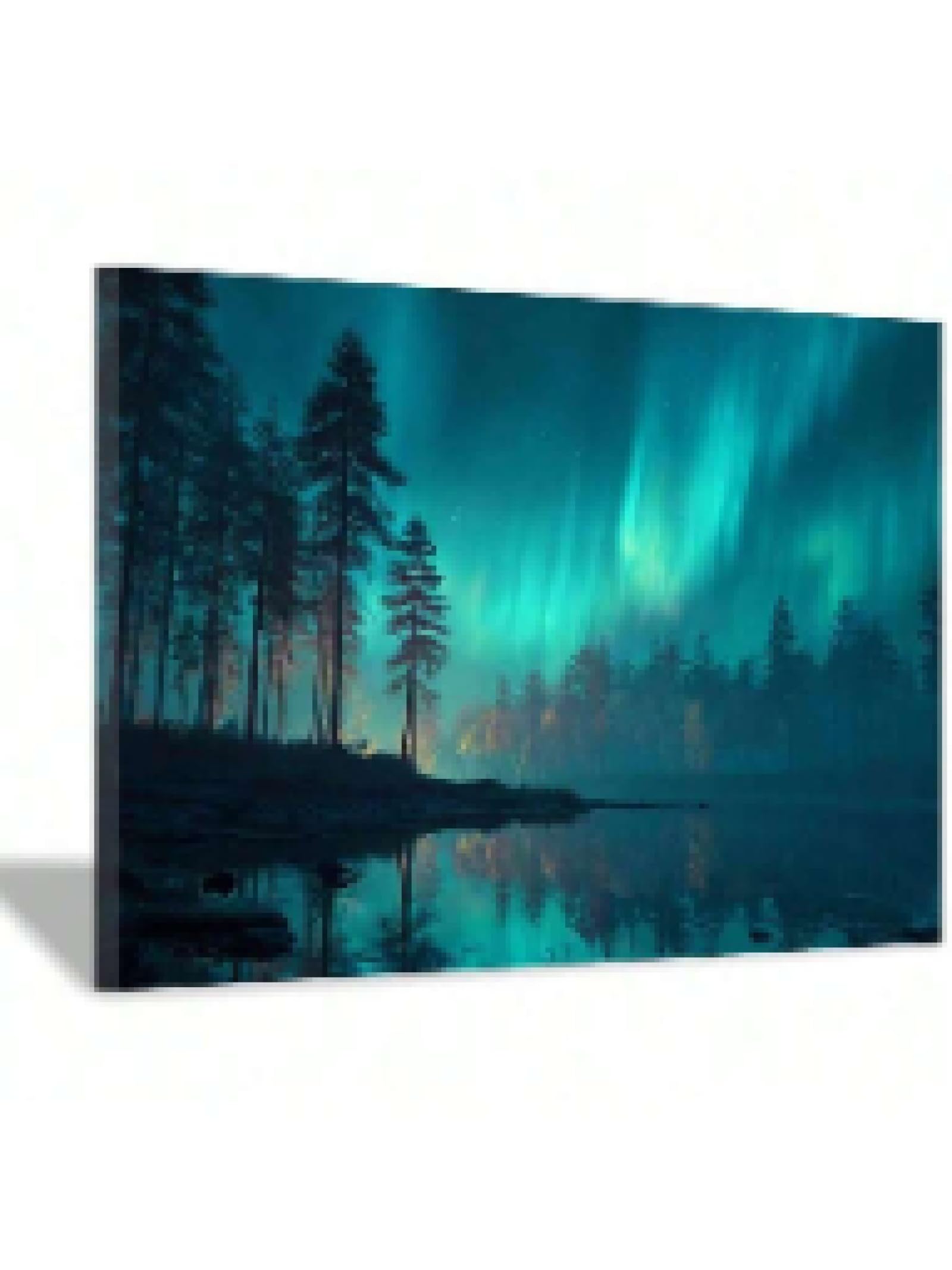 lianyibo Natural Landscape Abstract Modern Painting Aurora Forest Canvas Prints Modern Artwork Canvas Wall Art For Home Decor 60x90cm Frameless