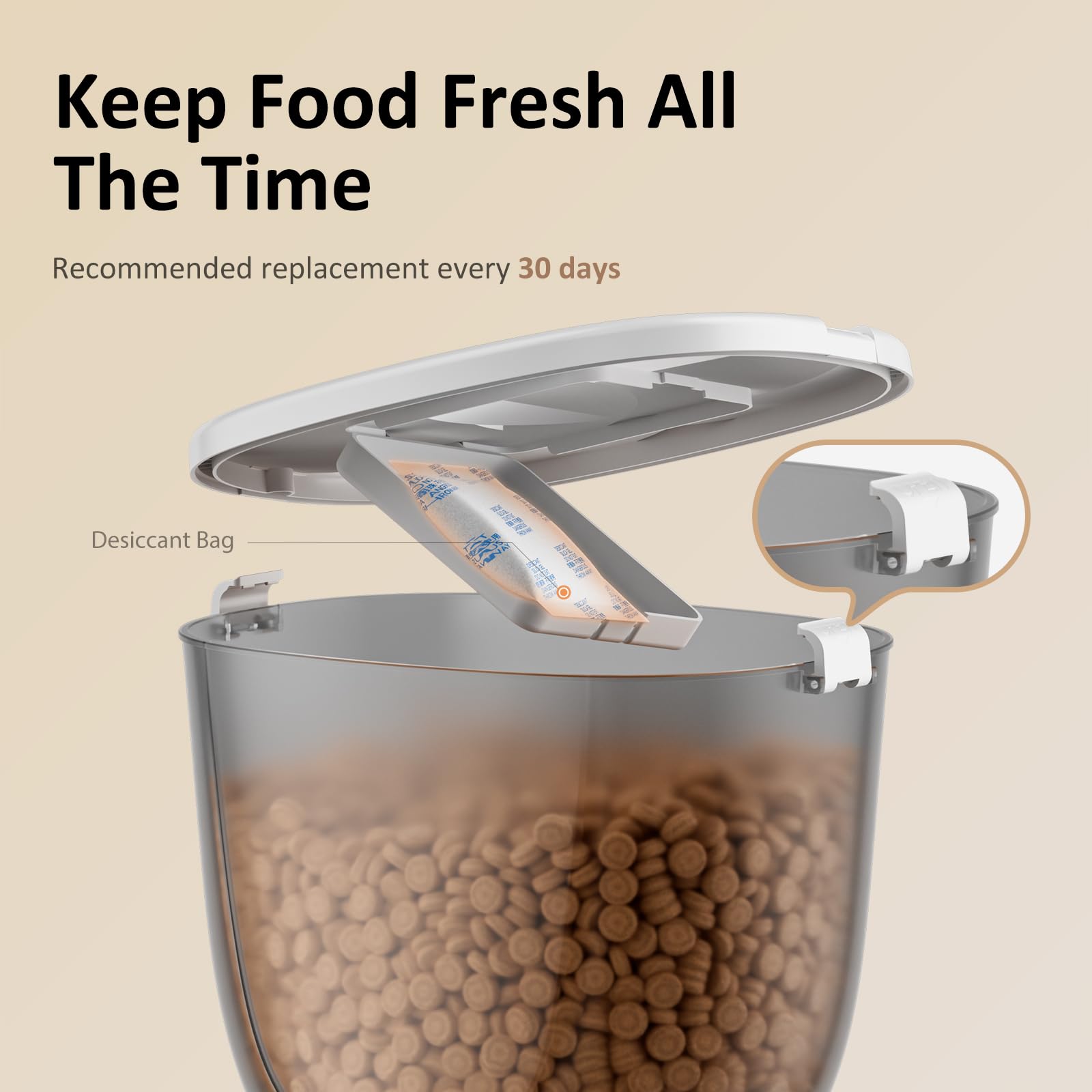Automatic Cat Feeder 5G WiFi, Automatic Pet Feeder with App Remote Control, 5L Cat Dry Food Dispenser Dual Power,10 Meals Programmable 1-15 Portion Control Auto Cats Feeders for Indoor Use - image 7